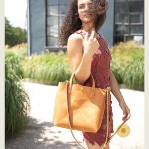 Women's toto/purse all leather shoulder/double handles by Burgundy